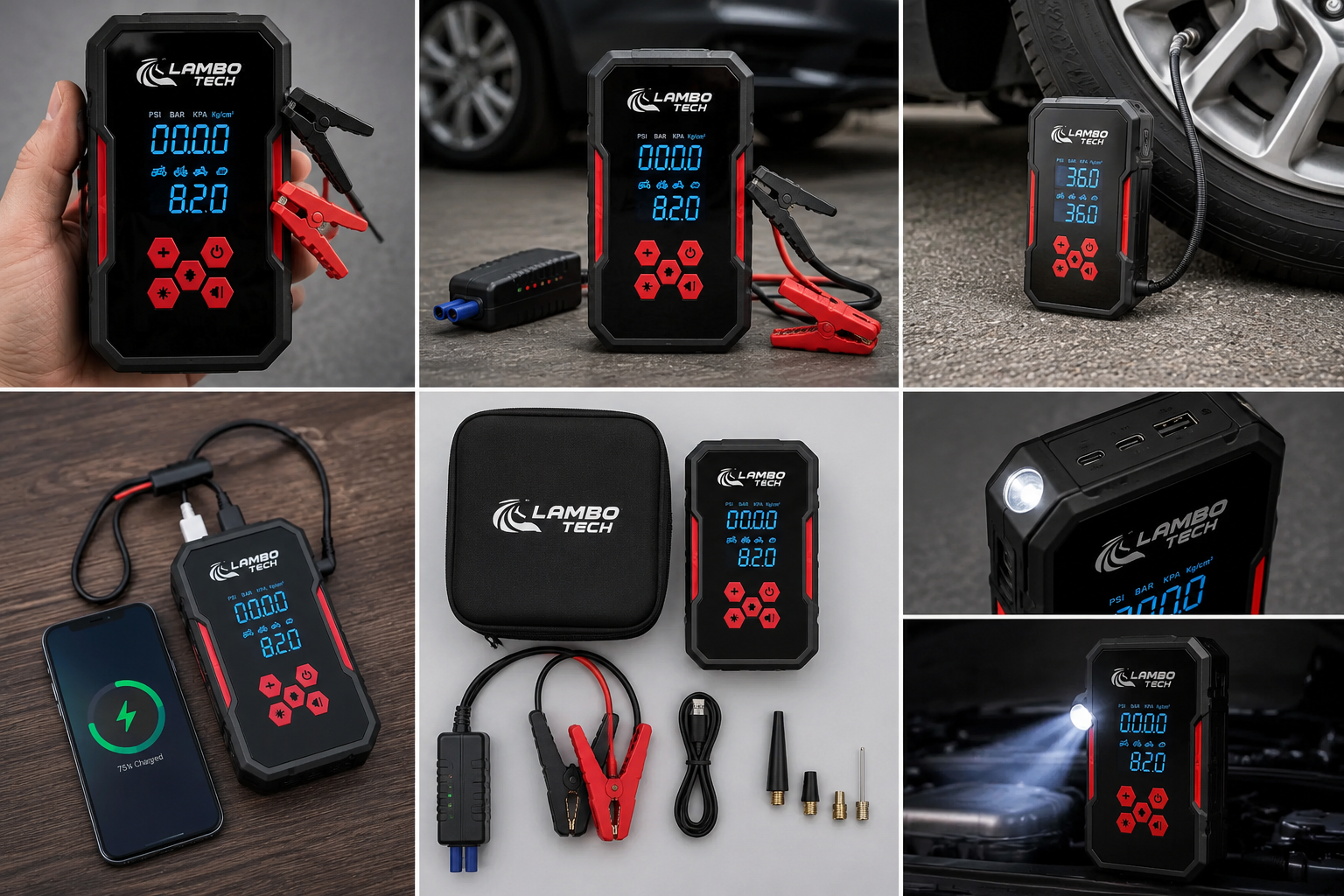 Arrancador Inflador A Bateria De Auto