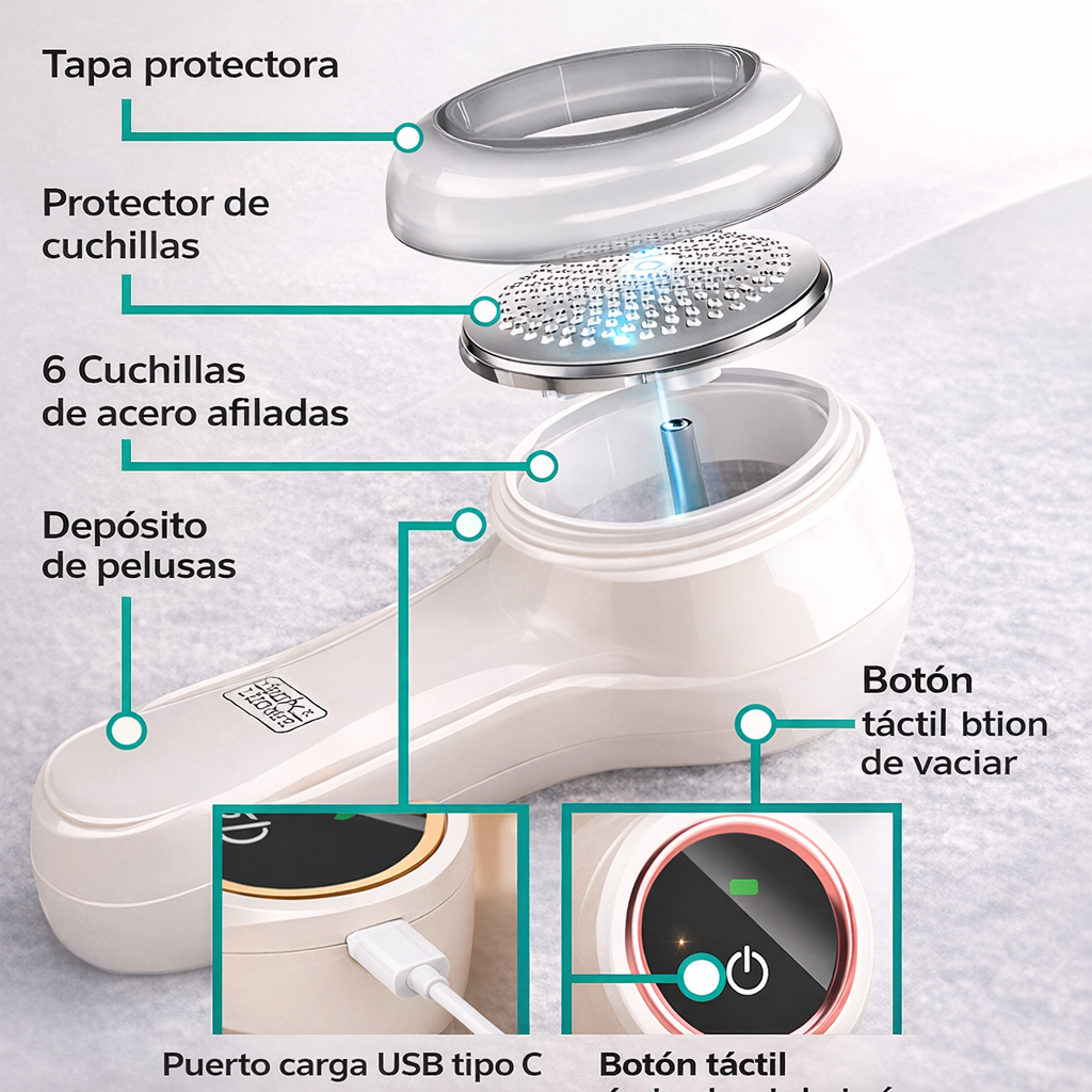 StockLíder ™ Quitapelusas Eléctrico. Renueva tu ropa en segundos y sin esfuerzo.