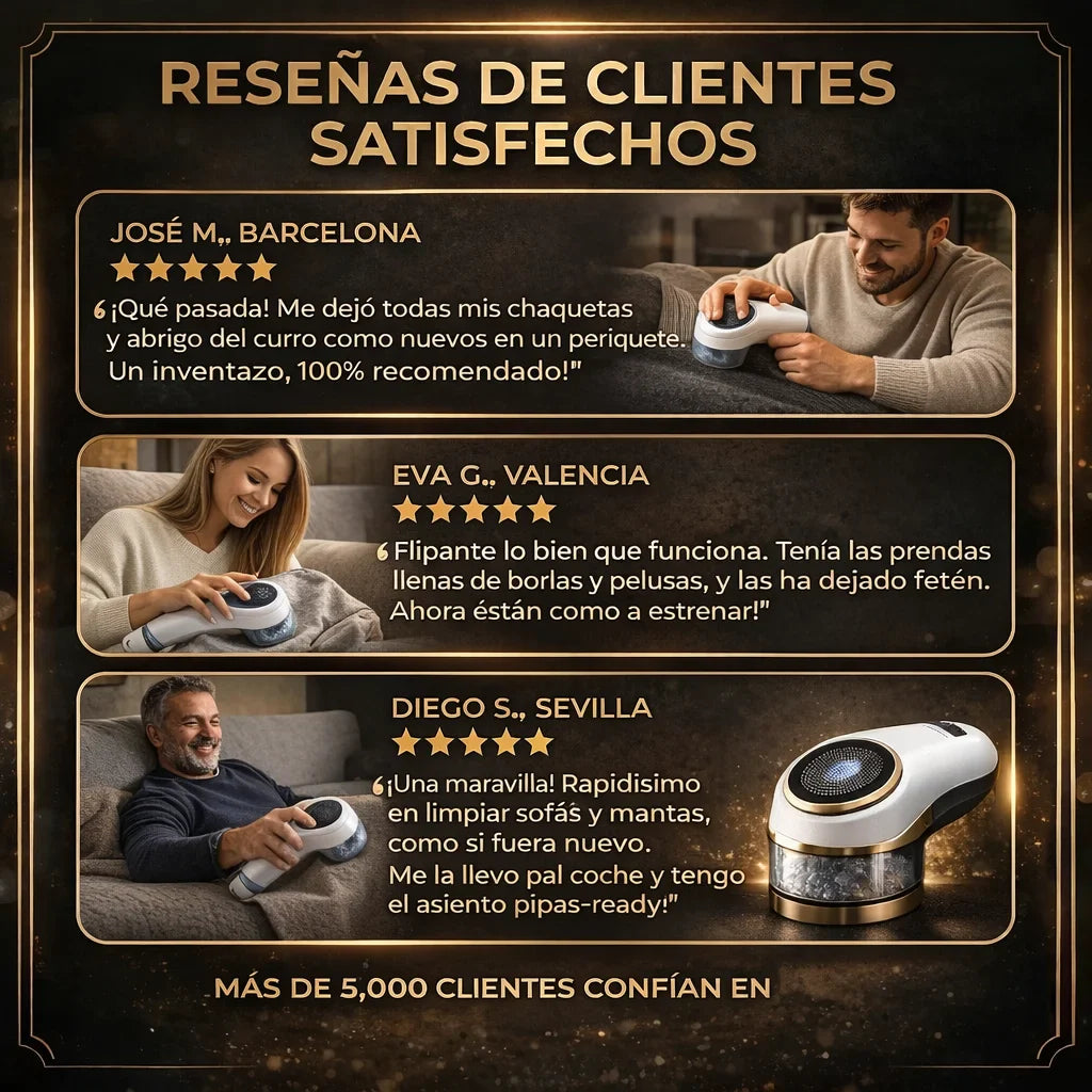StockLíder ™ Quitapelusas Eléctrico. Renueva tu ropa en segundos y sin esfuerzo.