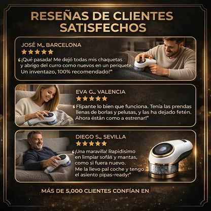 StockLíder ™ Quitapelusas Eléctrico. Renueva tu ropa en segundos y sin esfuerzo.