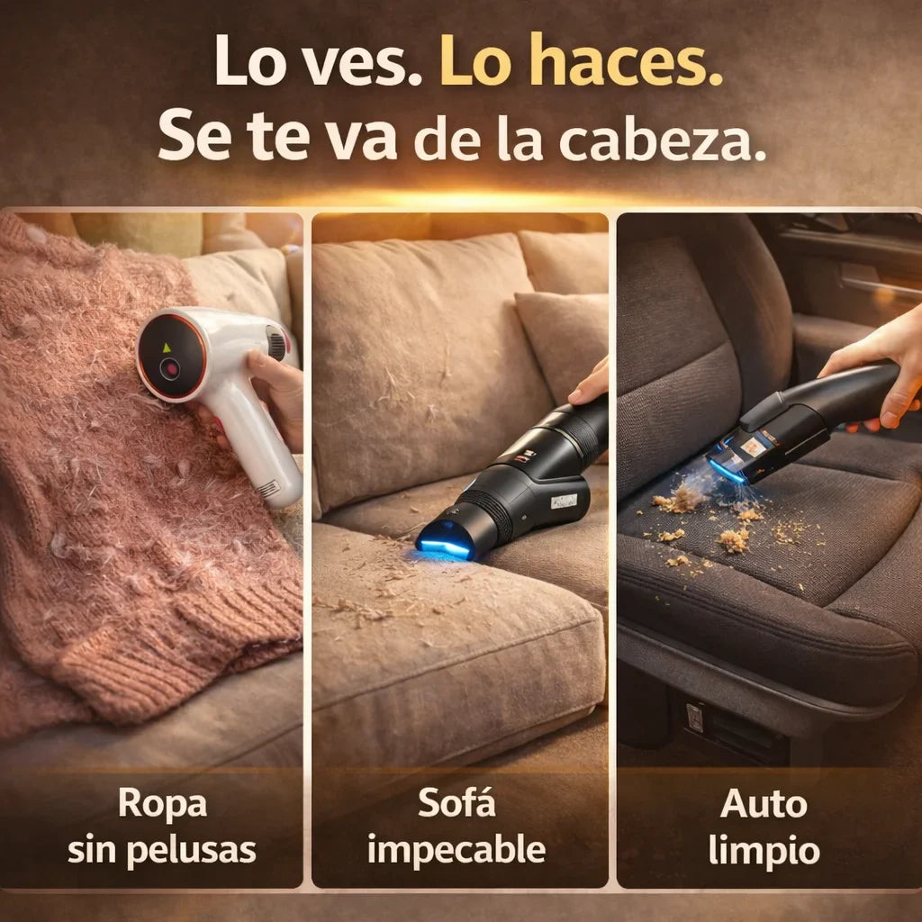 Tu casa sin pelusas en minutos.Ropa, sofá y coche limpios sin esfuerzo con un solo pack