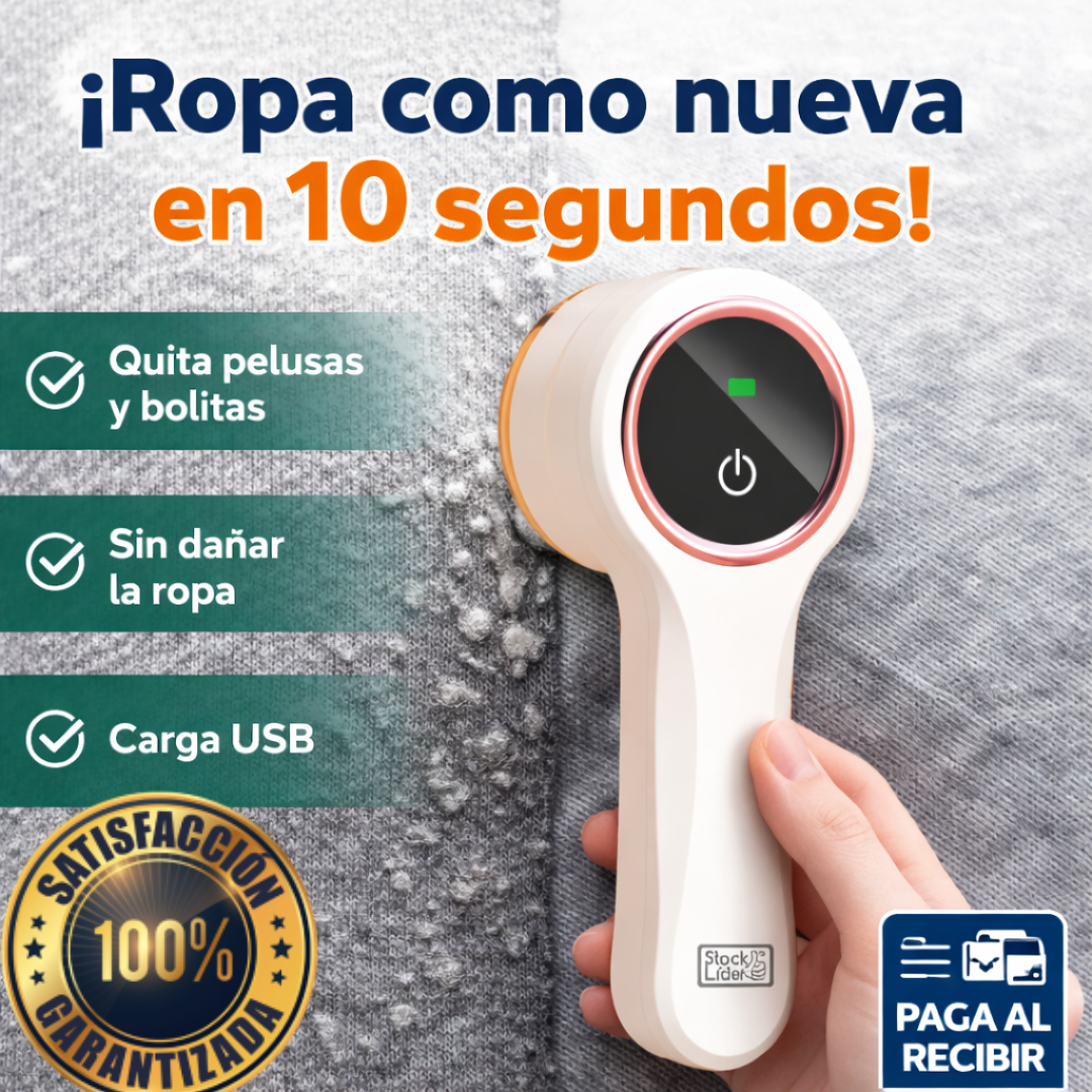 StockLíder ™ Quitapelusas Eléctrico. Renueva tu ropa en segundos y sin esfuerzo.