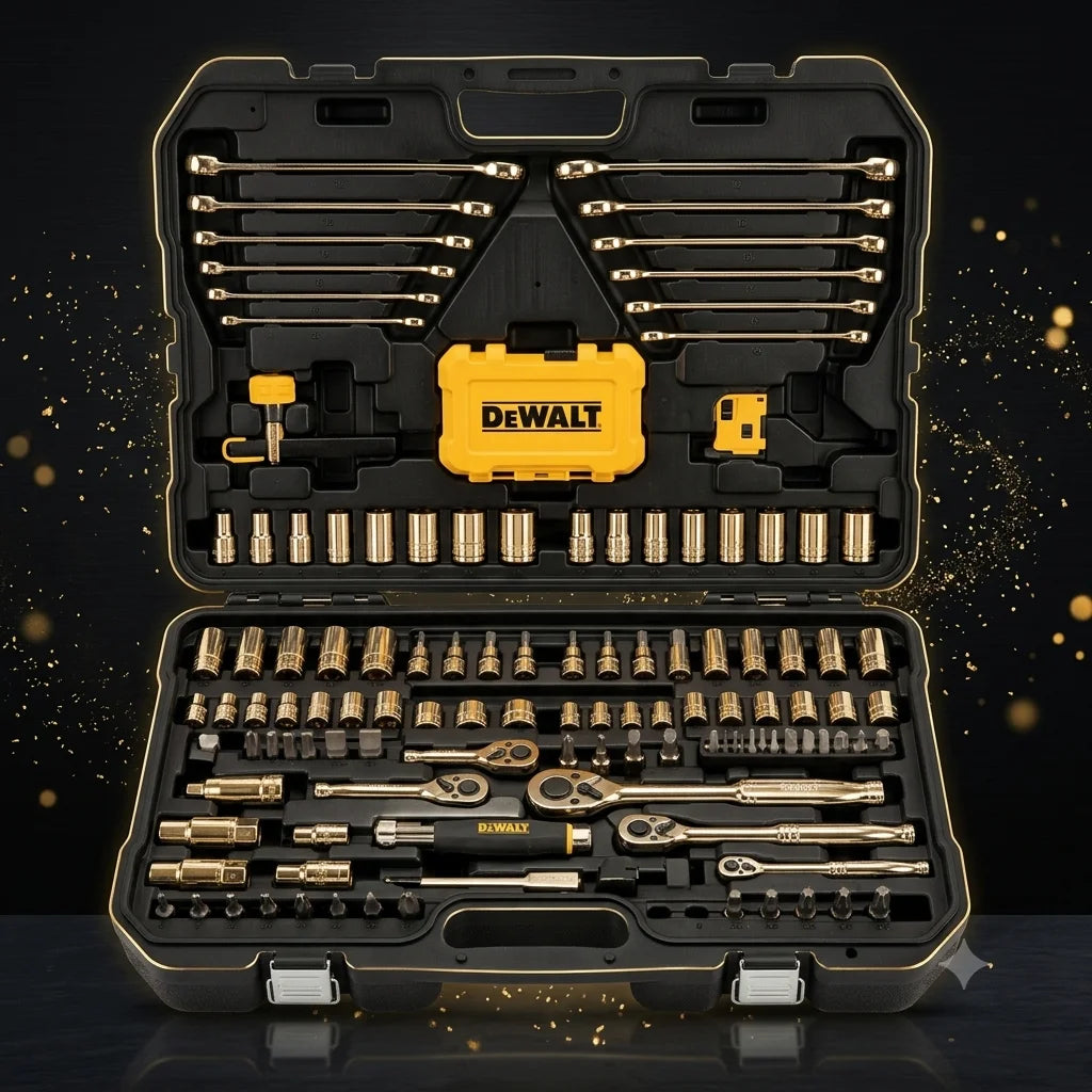 Kit de herramientas para mecánico con estuche, juego de llaves métricas y estándar completo