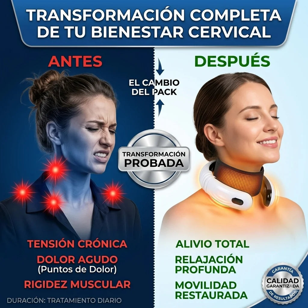 Pack Alivio Cervical 2 en 1™ Masajeador Cervical EMS + Collarín Terapéutico GRATIS