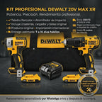 Kit DEWALT 20V MAX XR Profesional – Taladro Percutor + Atornillador de Impacto con 2 Baterías