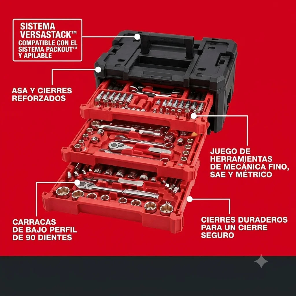 Juego de herramientas mecánicas de 262 piezas con caja VERSASTACK -  Craftsman