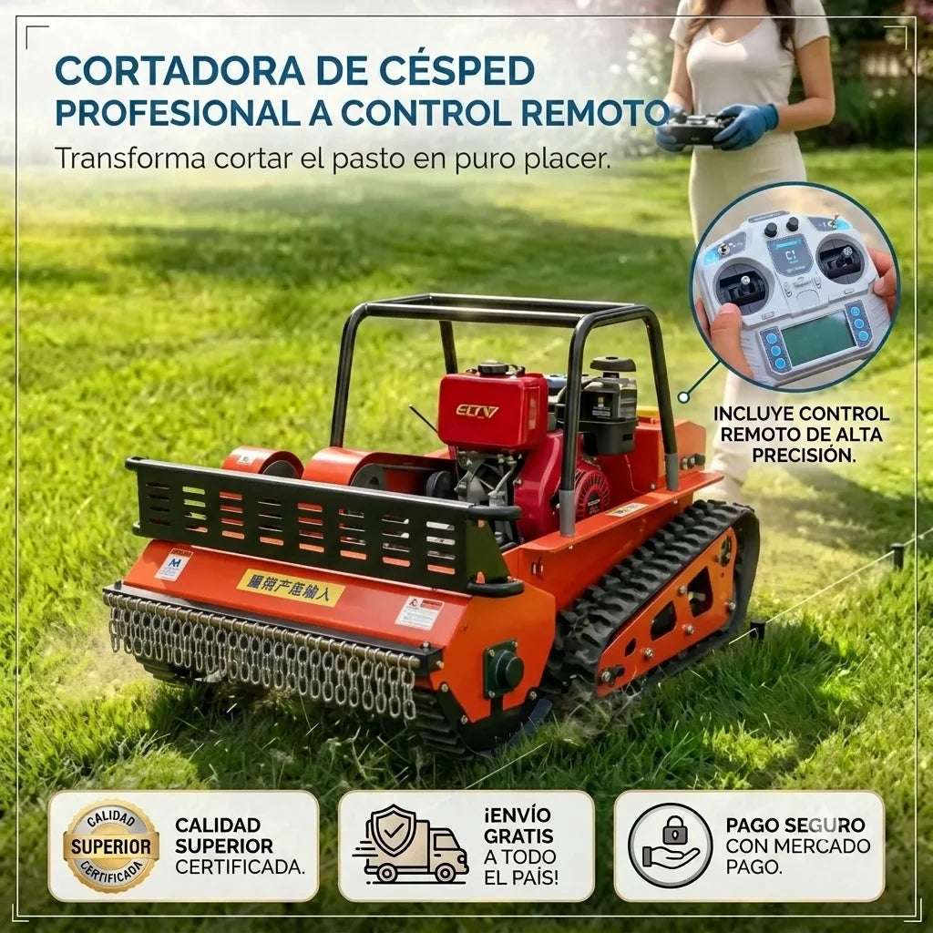 Cortadora de Césped a Control Remoto en Oferta, Giro Flexible, Fácil Operación, para Granjas y Áreas Amplias
