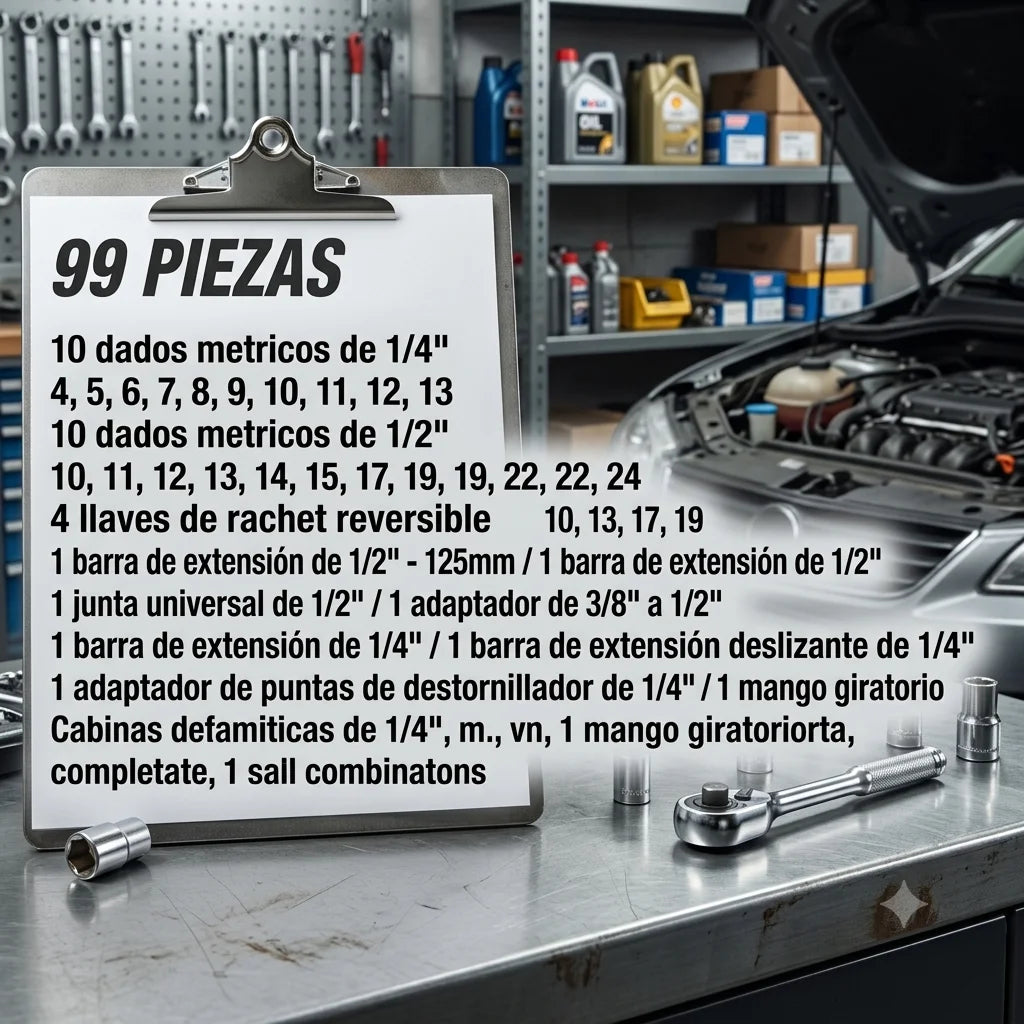 Set Juego De Tubos Llaves Y Puntas Kroner De 99 Pieza