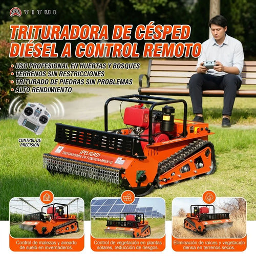 Cortadora de Césped a Control Remoto en Oferta, Giro Flexible, Fácil Operación, para Granjas y Áreas Amplias
